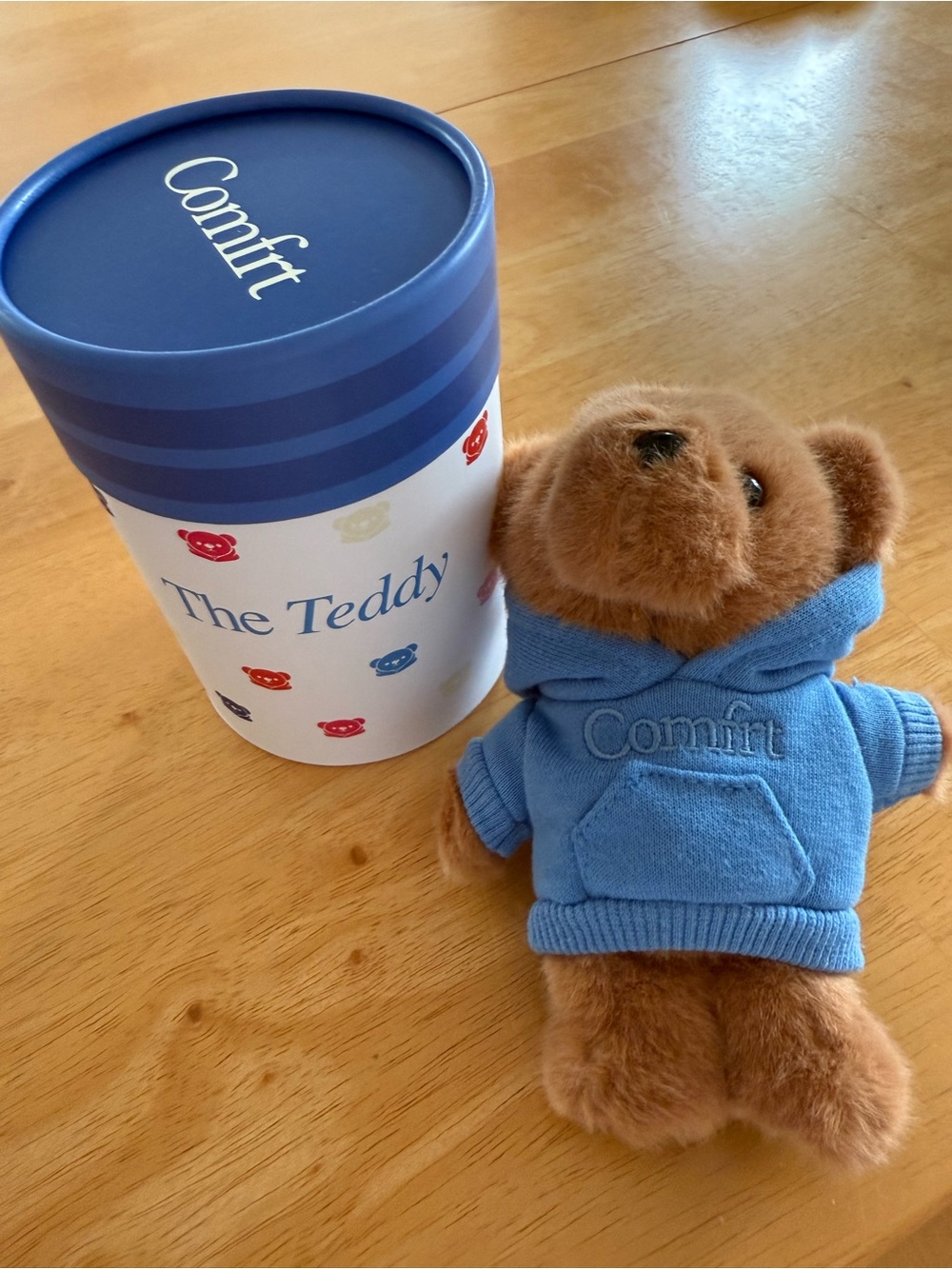 Comfit The Teddy Brown Plush Bear with Blue Hoodie